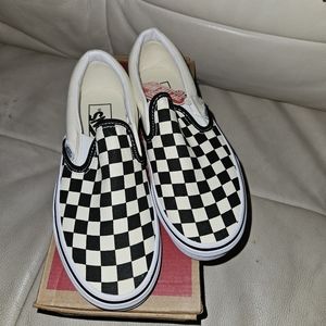 Vans checkered slip ons